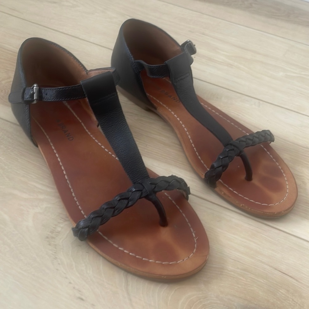 Lucky Brand Black Leather Sandals Size 8